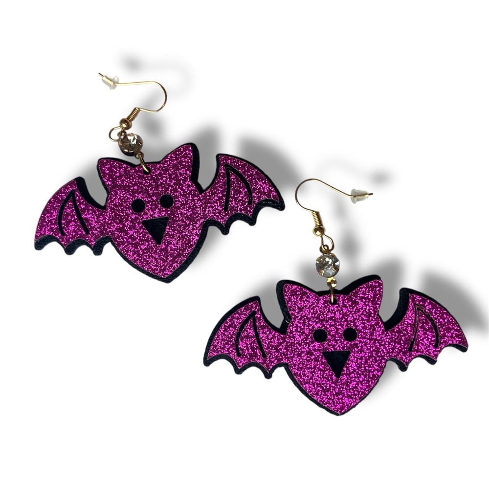 Lightweight Halloween Earrings Cute Purple Bat Festive Accessories